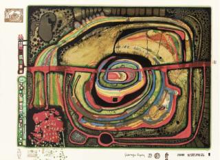 Friedensreich Hundertwasser - Eyebalance Number Five, From Look At It On A Rainy Day (The Regentag Portfolio) (K. 44)