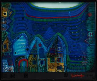Friedensreich Hundertwasser - Fall in Cloud, Fall in fog, fall out.