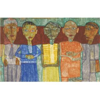Friedensreich Hundertwasser - Five Men Standing