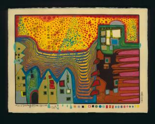 Friedensreich Hundertwasser - Flooded Sleep, from Midori No Namida