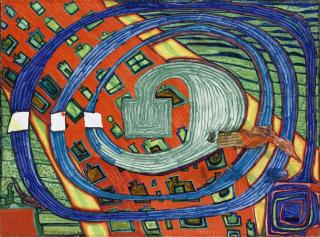 Friedensreich Hundertwasser - Haus im Wind (I)