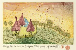 Friedensreich Hundertwasser - Hide (Under The Meadow It Begins To Rain) (Koschatzky 69)