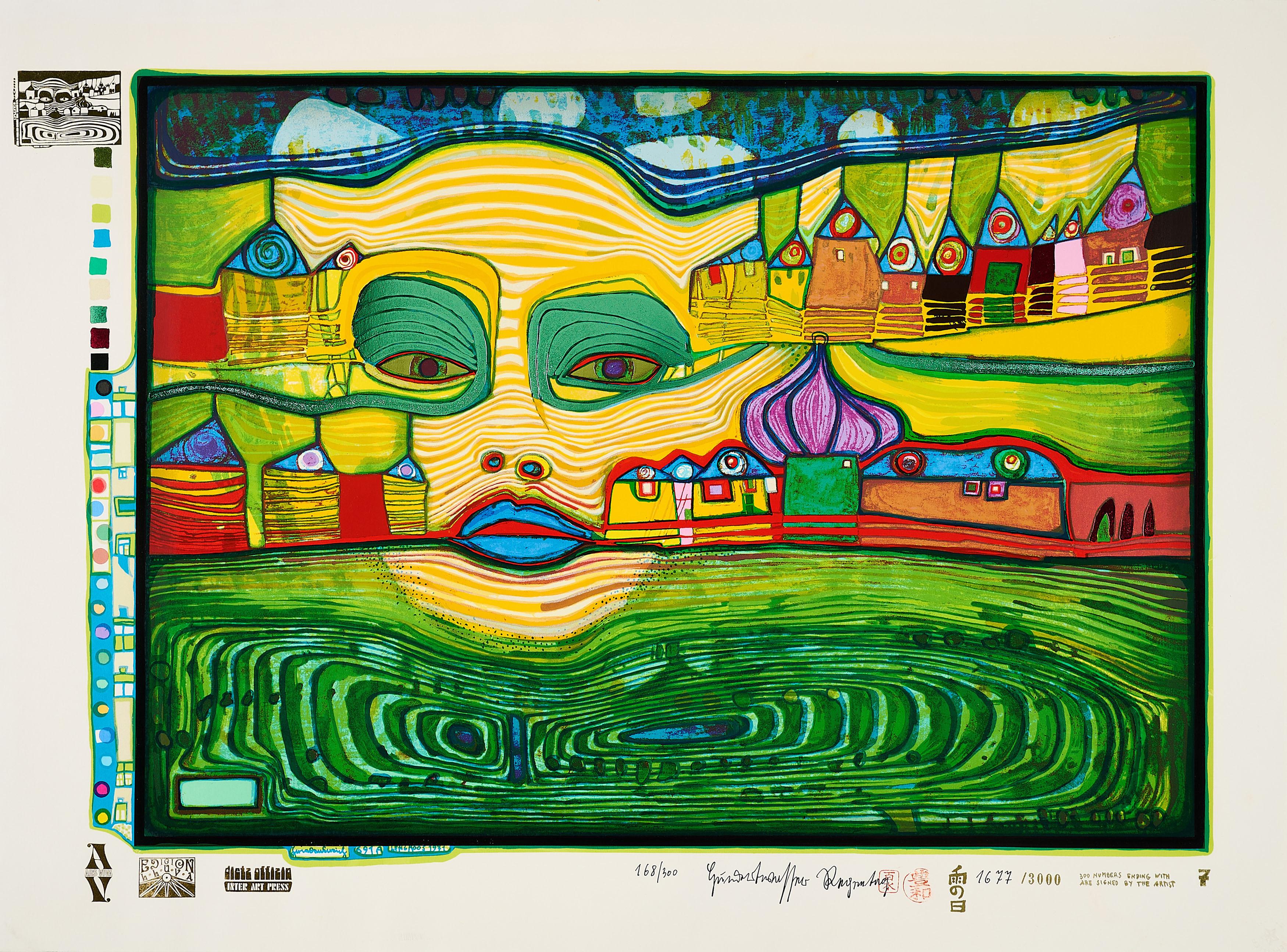 Friedensreich Hundertwasser - Irinaland über dem Balkan (Aus: Look at it on a rainy day).