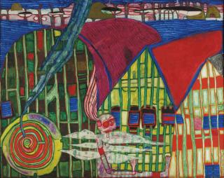 Friedensreich Hundertwasser - Kommunist Mit Flügeln (Communist With Wings)