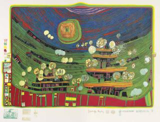 Friedensreich Hundertwasser - Look at it on a rainy day (Regentag Portfolio) (Koschatzky 44-53)