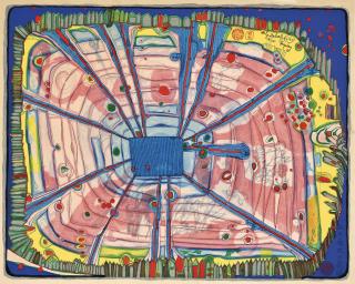Friedensreich Hundertwasser - Rain Of Blood Is Falling Into The Garden, From: Nana Hyaku Mizu