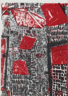 Friedensreich Hundertwasser - Rotaprint Portfolio of the Art Club Vienna, Alfred Schmeller, Vienna, 1951 (Koschatzky 1-3, 5-9)