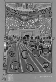 Friedensreich Hundertwasser - Street for Survivors, from Look at it on a Rainy Day (K. 45)