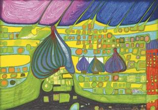 Friedensreich Hundertwasser - Testament in Gelb (Yellow last Will) (K. 43)