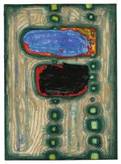 Friedensreich Hundertwasser - Two Small Islands In Rice Planted Genuine Nara Earth