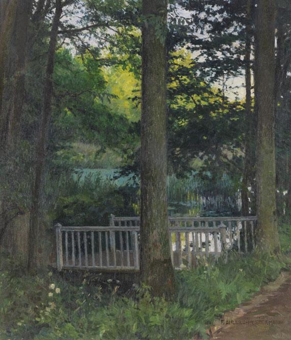 Friedrich Ahlers-Hestermann - Waldsee mit Brücke