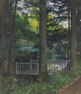 Friedrich Ahlers-Hestermann - Waldsee mit Brücke