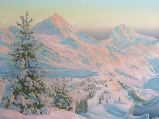 Friedrich Albin Koko-Mikoletzky - Sunlit Alpine landscape