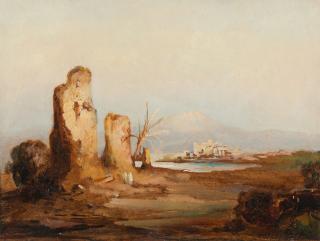 Friedrich August Elsasser - Klosterruine in sizilianischer Landschaft
