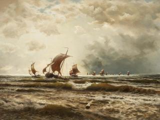 Friedrich August Kessler - Heimkehr der Blankenbergher Fischerflotte