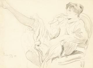 Friedrich August von Kaulbach - 3 Bll.: Frieda Kaulbach in Paris – Römerin– Mädchenkopf mit Hut