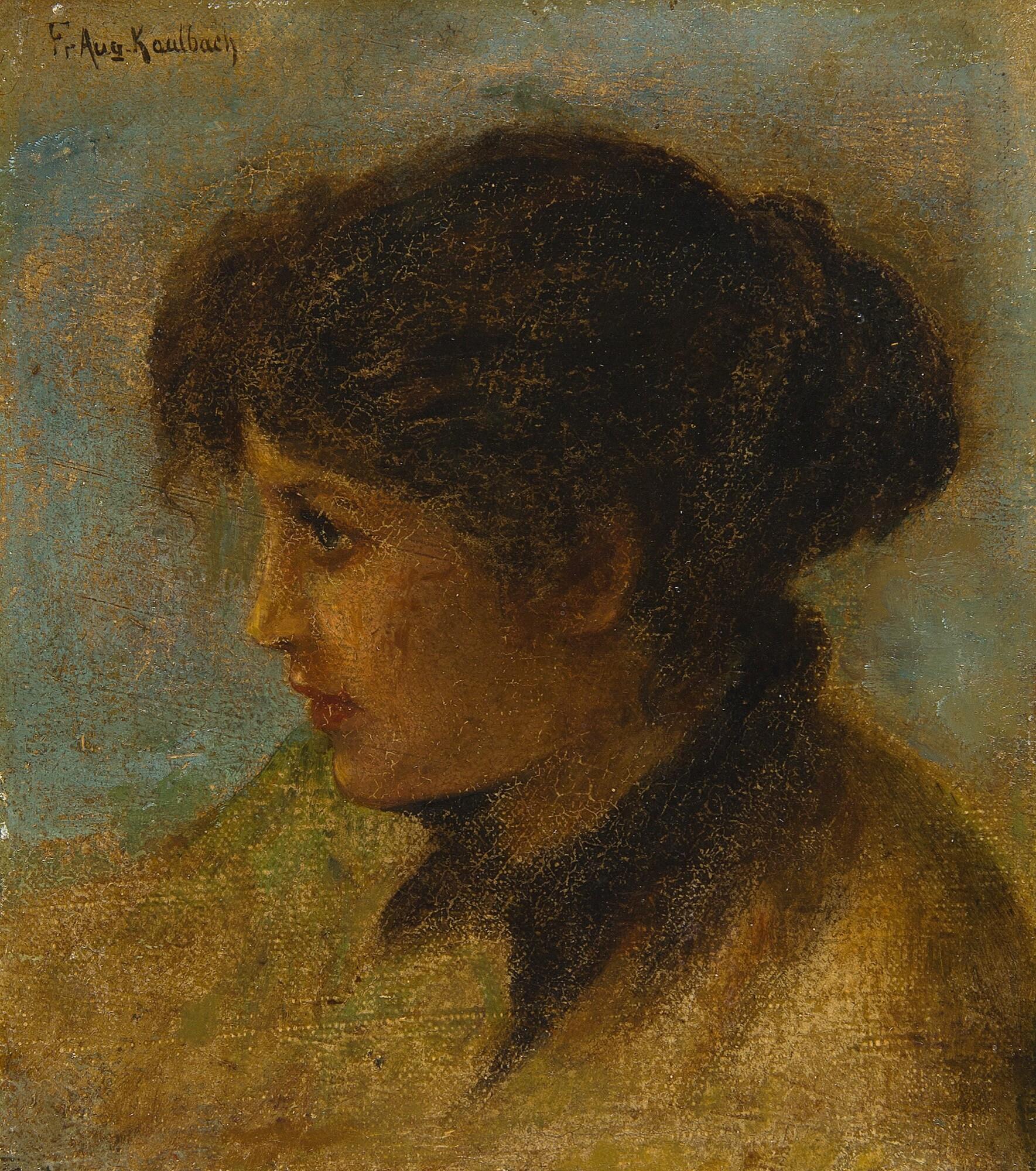 Friedrich August von Kaulbach - Junge Frau im Profil.