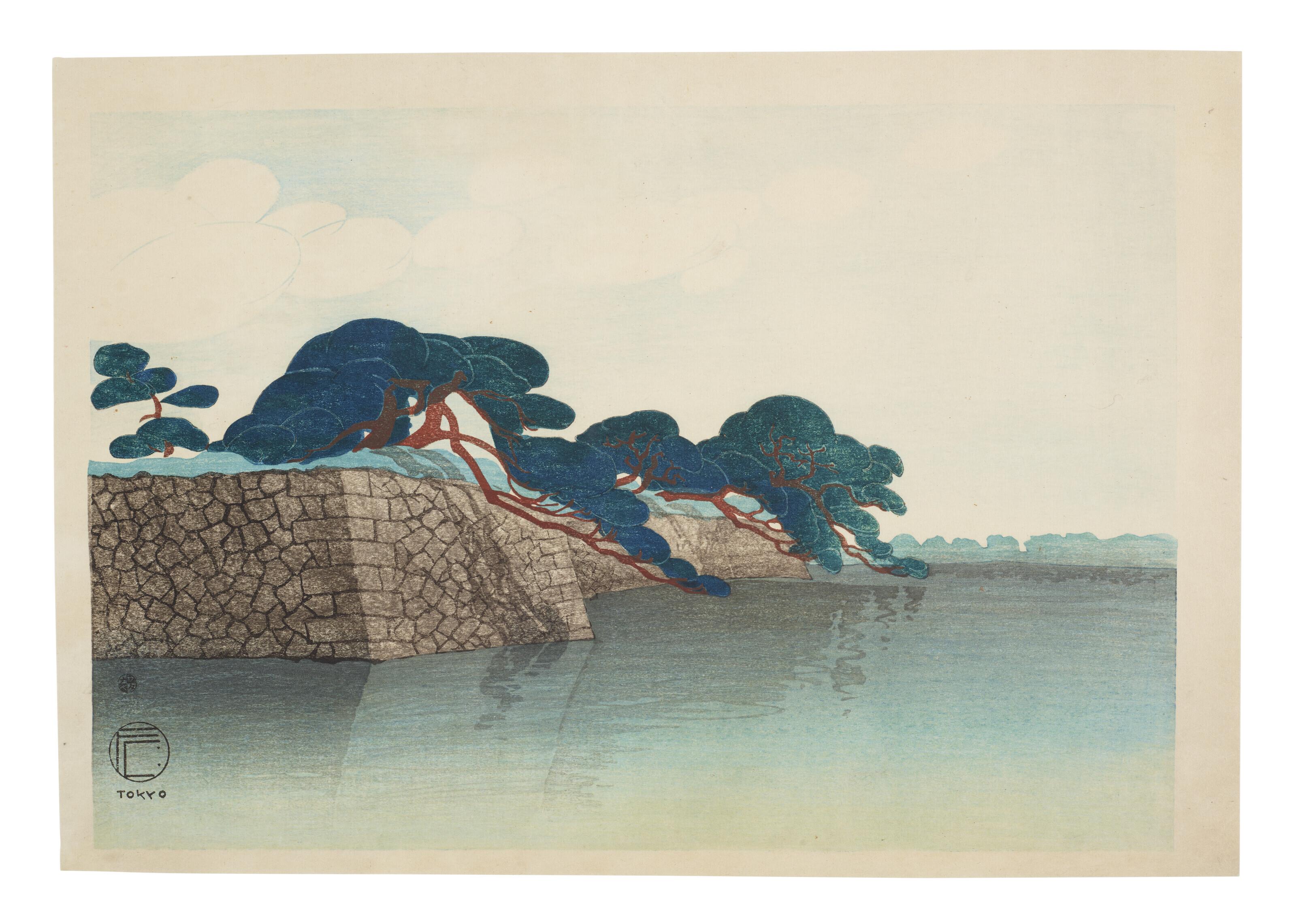 Friedrich Capelari - Pine trees at Yotsuya mitsuke