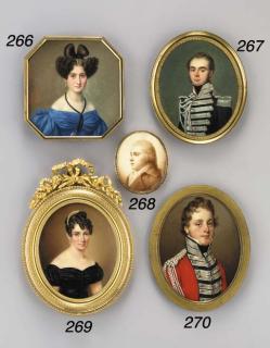 Friedrich Carl Gröger - A young gentleman believed to be a Count Rantzau, facing left in coat and frilled cravat, hair en queue