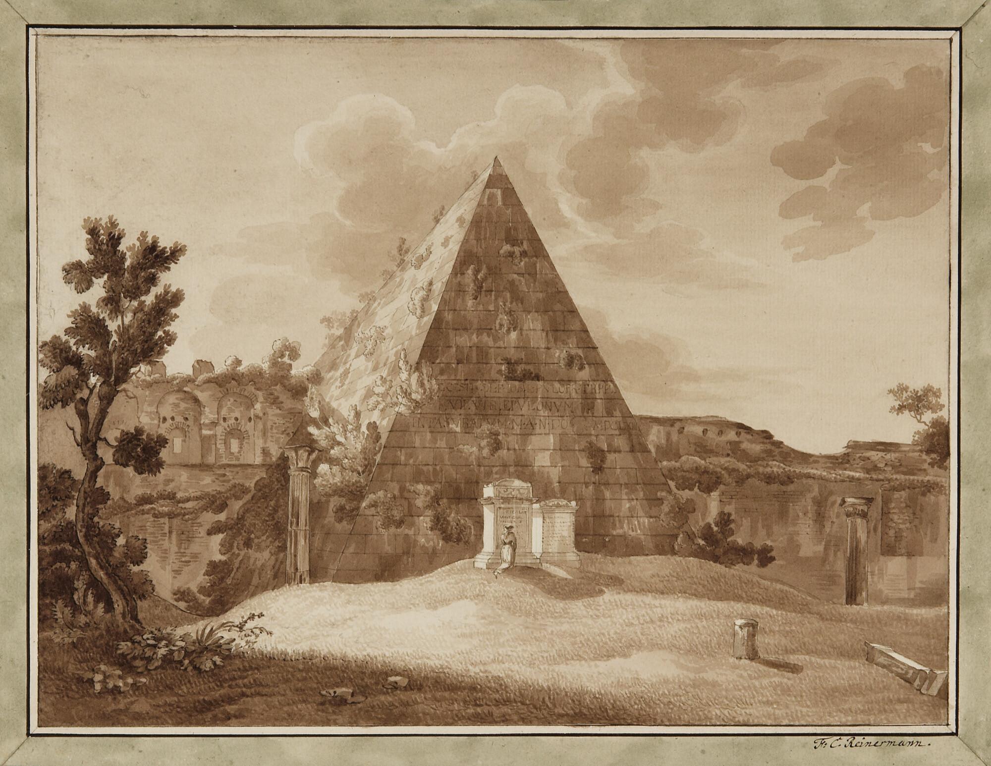 Friedrich Christian Reinermann - Die Cestius-Pyramide in Rom.