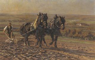 Friedrich Eckenfelder - Pflügender Bauer