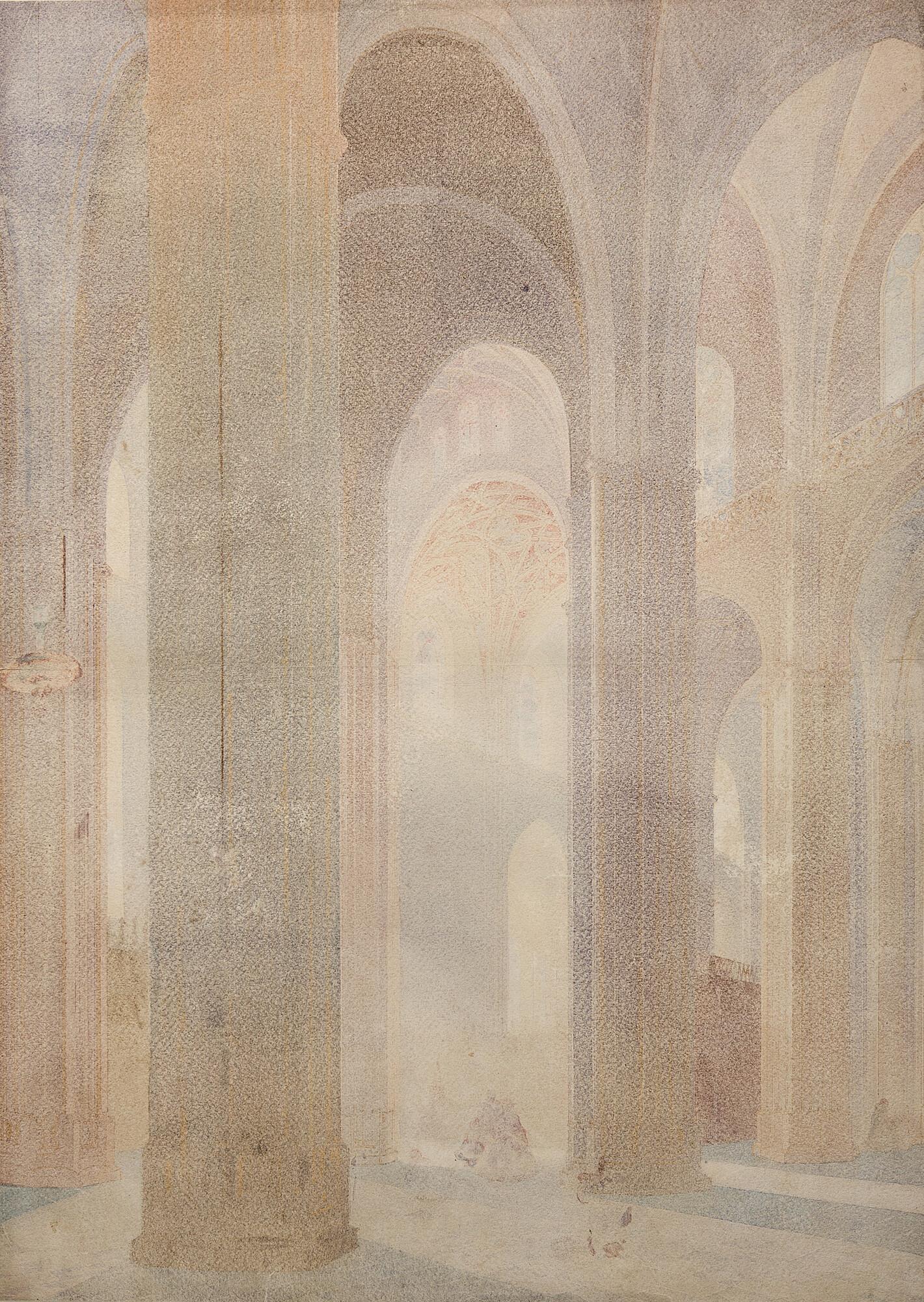 Friedrich Eibner - Inneres der Kathedrale von Sevilla (Serie I).