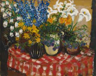 Friedrich G. Einhoff - Sommerblumen in vier Vasen