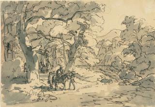 Friedrich Gauermann - Graf von Habsburg und der Priester.