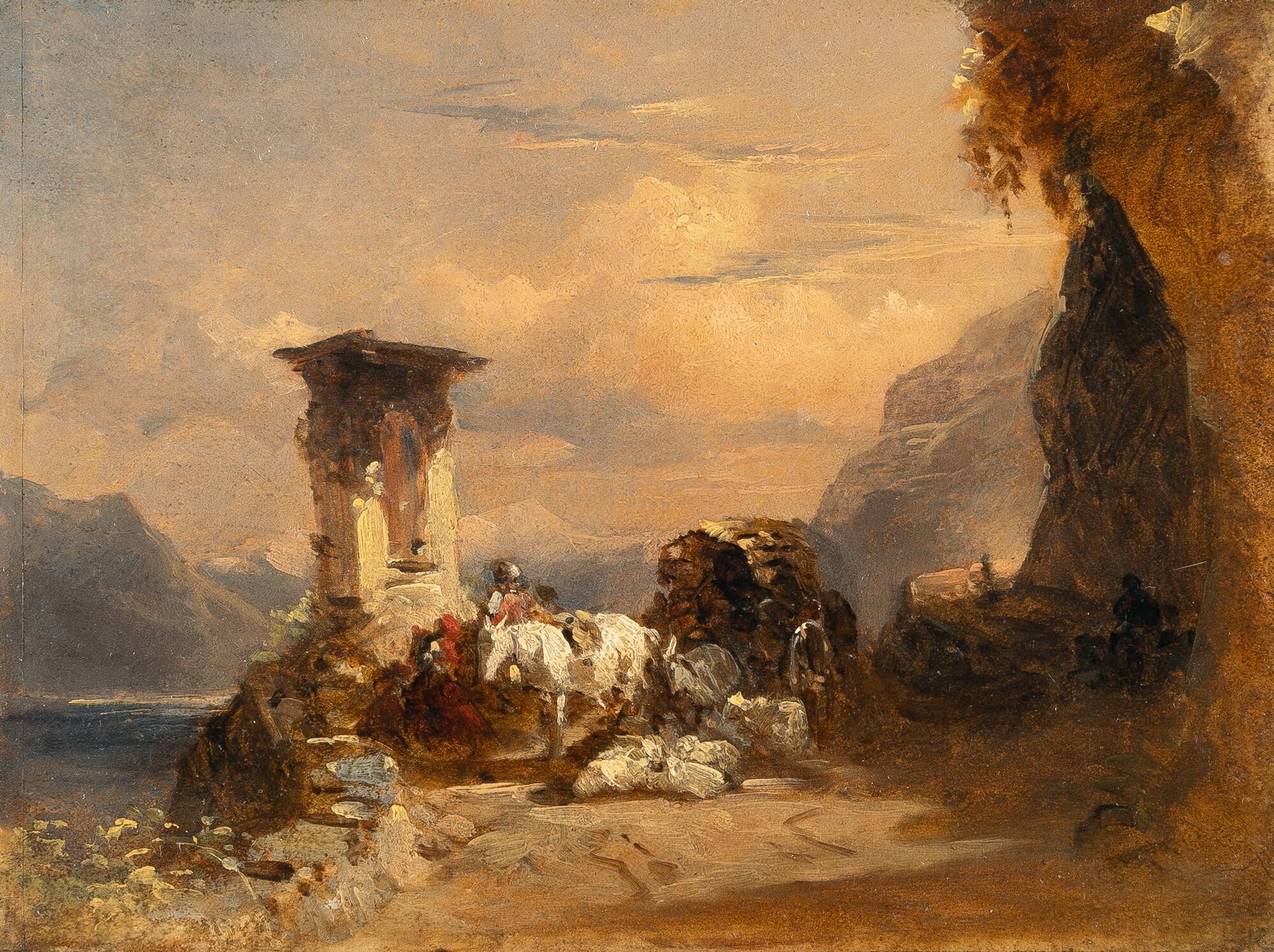 Friedrich Gauermann - Rast am Gardasee