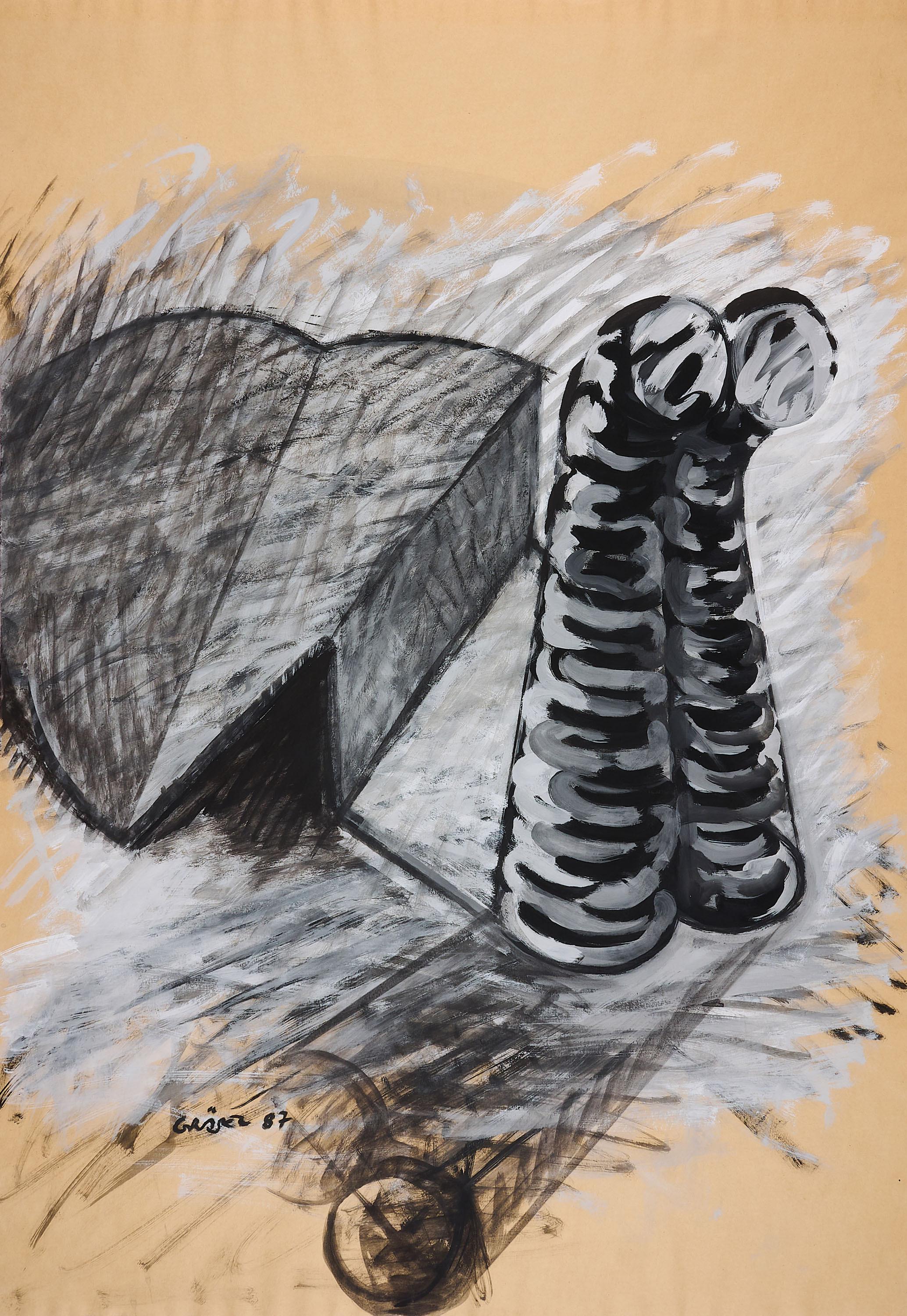 Friedrich Gräsel - Ohne Titel (Doppelform mit Schatten).