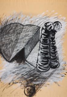 Friedrich Gräsel - Ohne Titel (Doppelform mit Schatten).