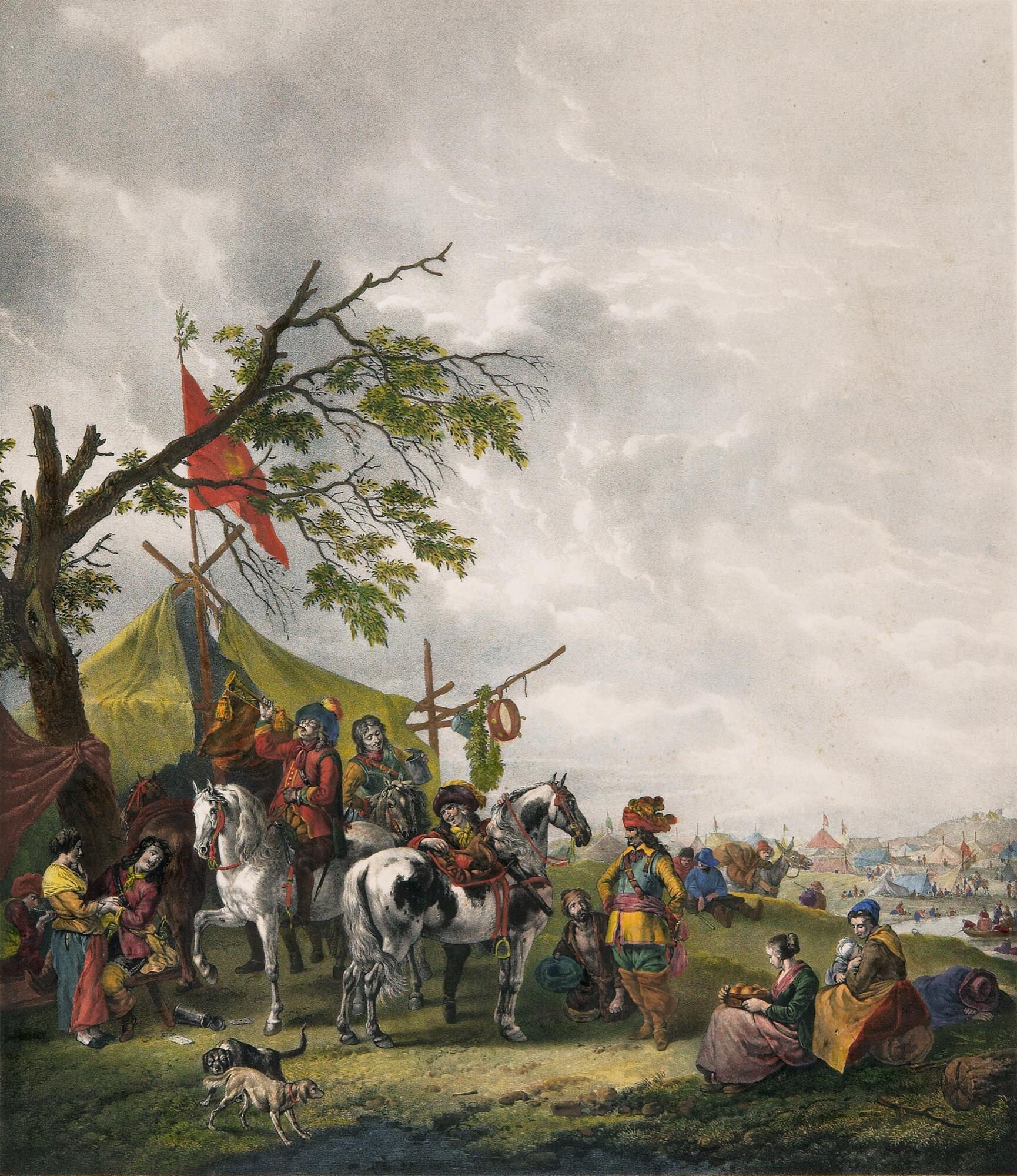 Friedrich Hohe - 2 Bll.: Feldlager – Pferdemarkt.