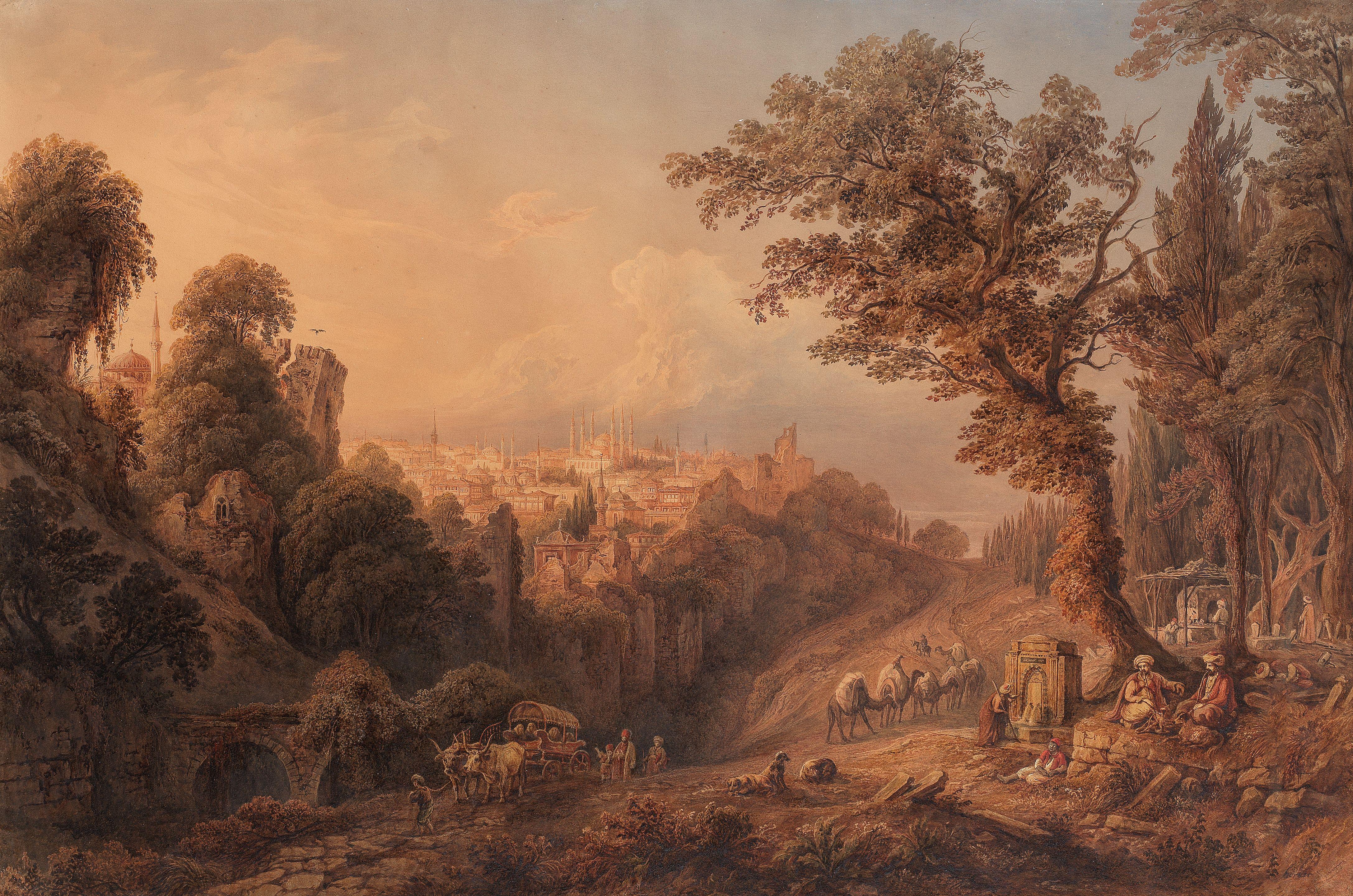 Friedrich Horner - A View of Constantinople from the city walls