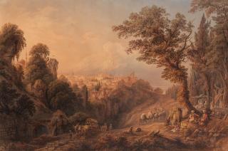Friedrich Horner - A View of Constantinople from the city walls