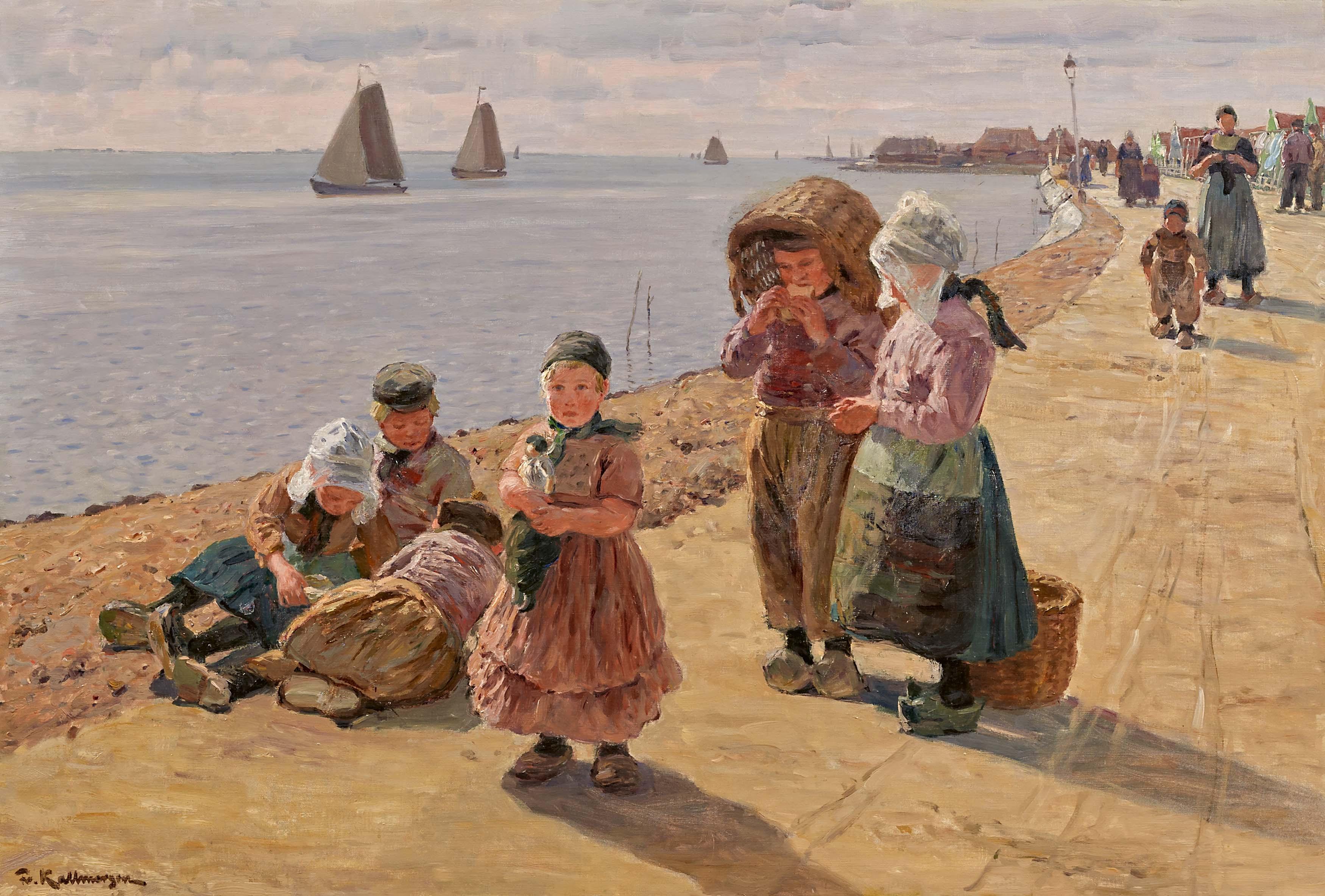 Friedrich Kallmorgen - Holländische Fischerkinder.