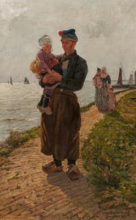 Friedrich Kallmorgen - Holländischer Fischer mit Kind.