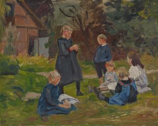 Friedrich Kallmorgen - Kinder im Garten