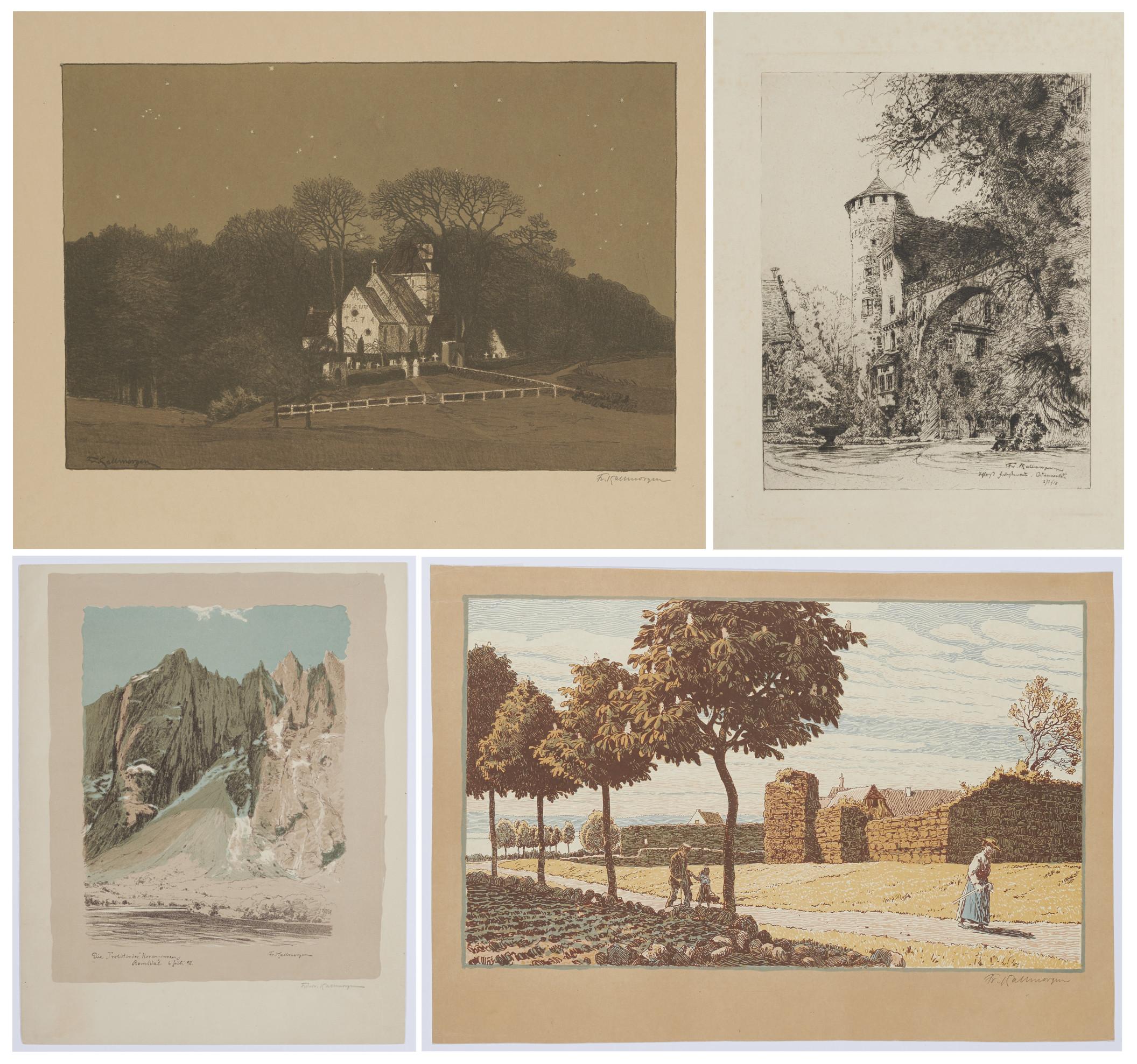 Friedrich Kallmorgen - Konvolut aus 4 Druckgraphiken: \