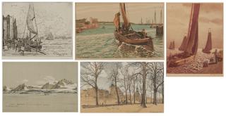 Friedrich Kallmorgen - Konvolut aus 4 Lithographien und einer Radierung: \