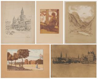 Friedrich Kallmorgen - Konvolut aus 5 Blättern: \