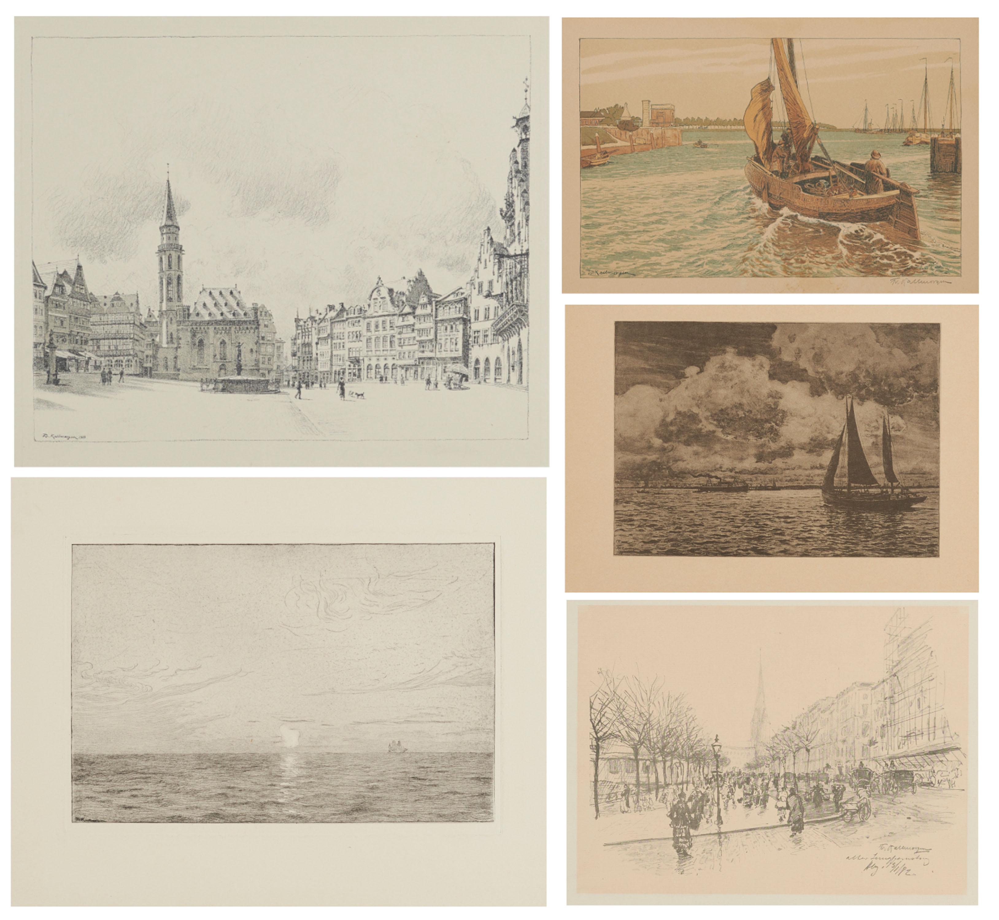 Friedrich Kallmorgen - Konvolut aus 5 Blättern: \