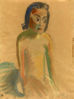 Friedrich Karl Gotsch - Akt eines sitzenden Mädchens