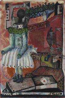 Friedrich Kuhn - Puppe mit Spielkarte, 1957