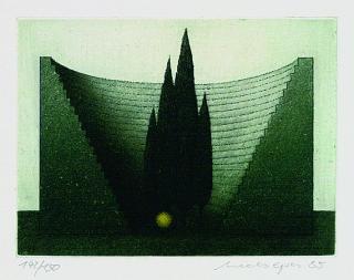 Friedrich Meckseper - 2 Bll.: Zypressen. \