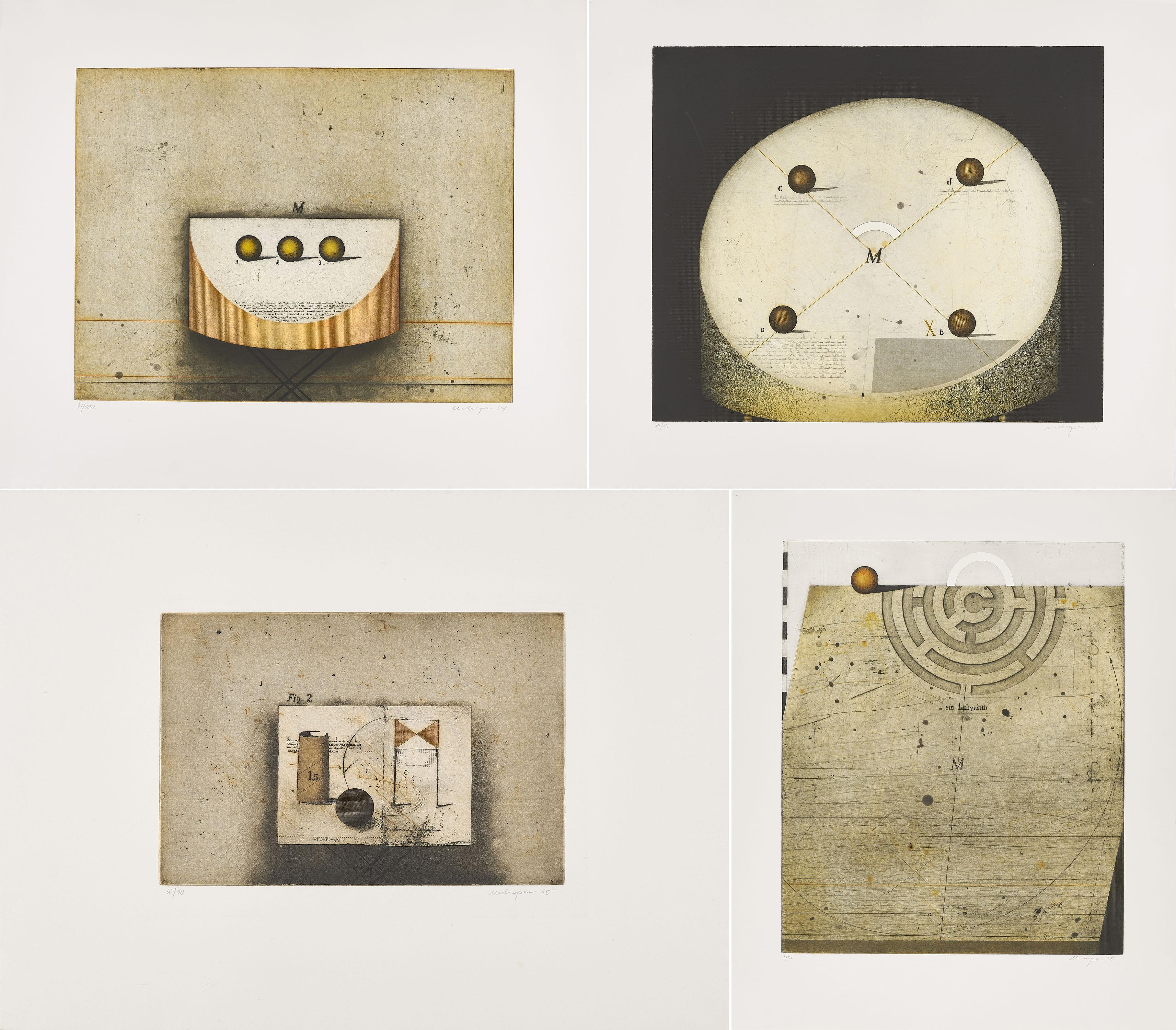 Friedrich Meckseper - Konvolut von 4 Radierungen.