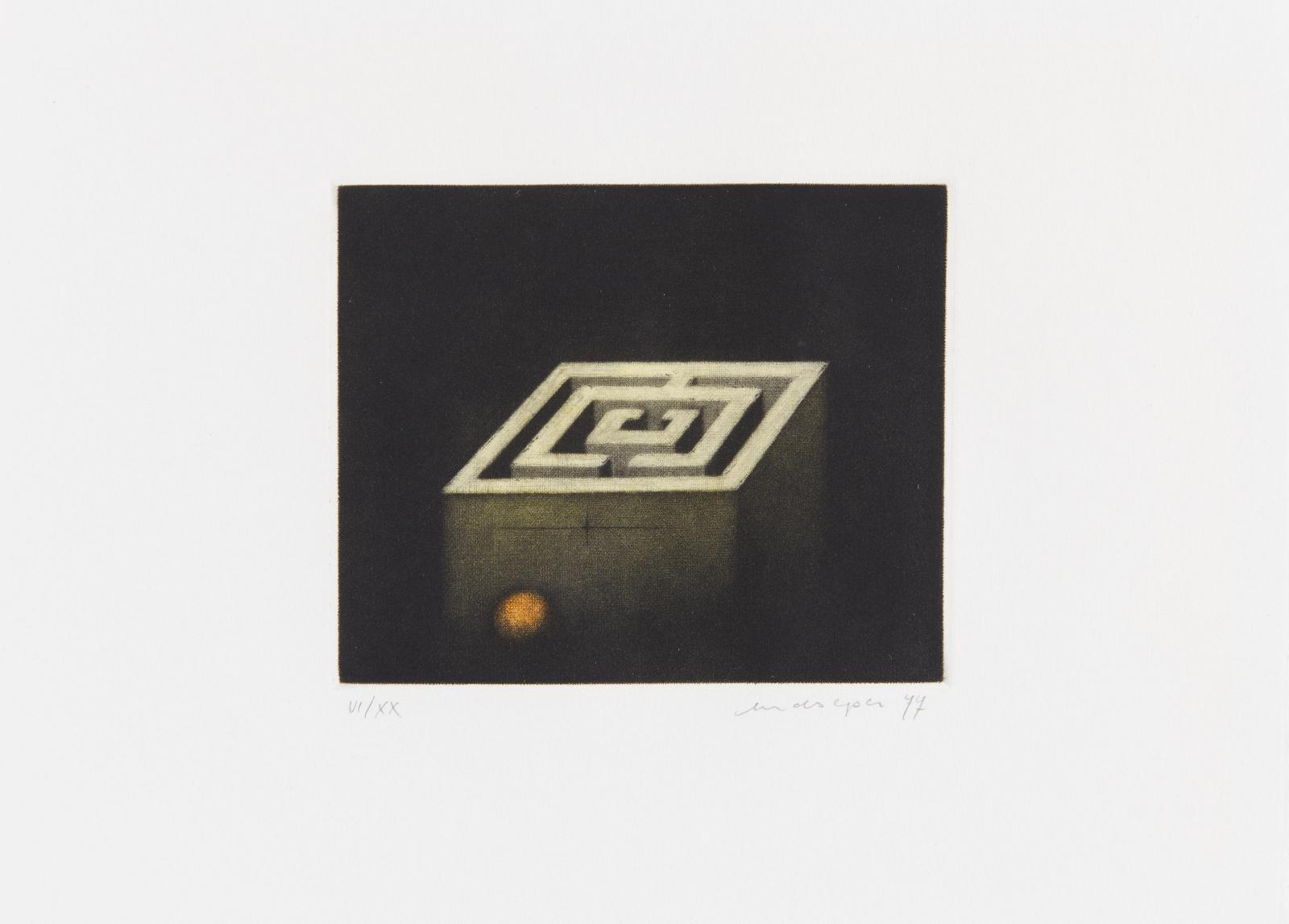 Friedrich Meckseper - Konvolut von sieben farbigen Aquatintaradierungen.