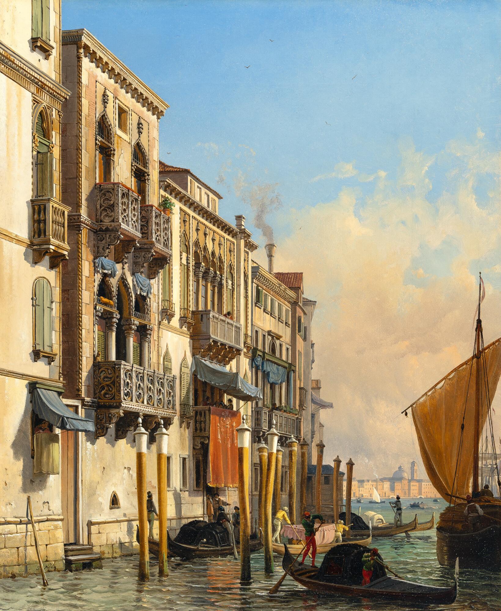 Friedrich Nerly - Ansicht des Palazzetto Contarini–Fasan gen. Casa di Desdemona am Canal Grande