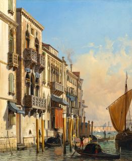 Friedrich Nerly - Ansicht des Palazzetto Contarini–Fasan gen. Casa di Desdemona am Canal Grande