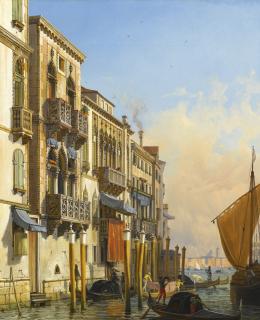 Friedrich Nerly - German the Palazzi Contarini-Fasan And Contarini, Venice
