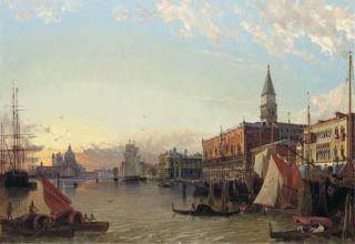 Friedrich Nerly - The Doge\'S Palace And The Piazzetta di San Marco With A View of The Grand Canal And Santa Maria Della Salute Beyond